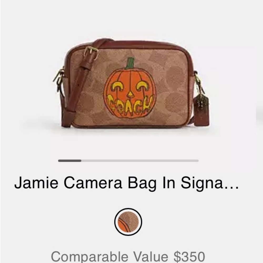 Coach Brown Halloween Pumpkin Jamie camera  Bag 2025 sold out!